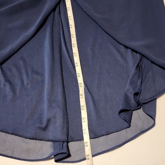 David's Bridal NWT Size 14 One-Shoulder Navy Gown - Picture 8 of 10